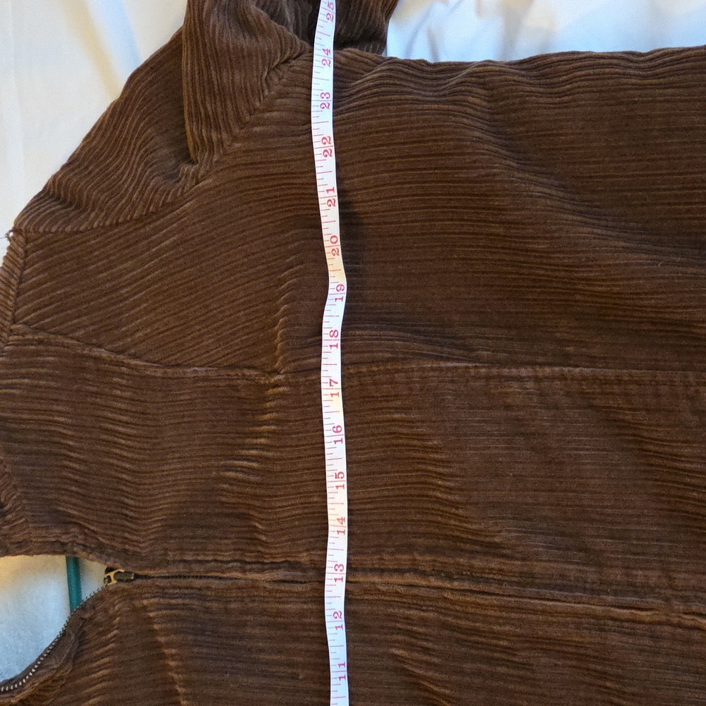 D & CO Cozy Brown Corduroy Fleece Lined Jacket Size Medium - Picture 12 of 17
